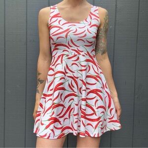CowCow Chili Pepper Print Dress Sz S